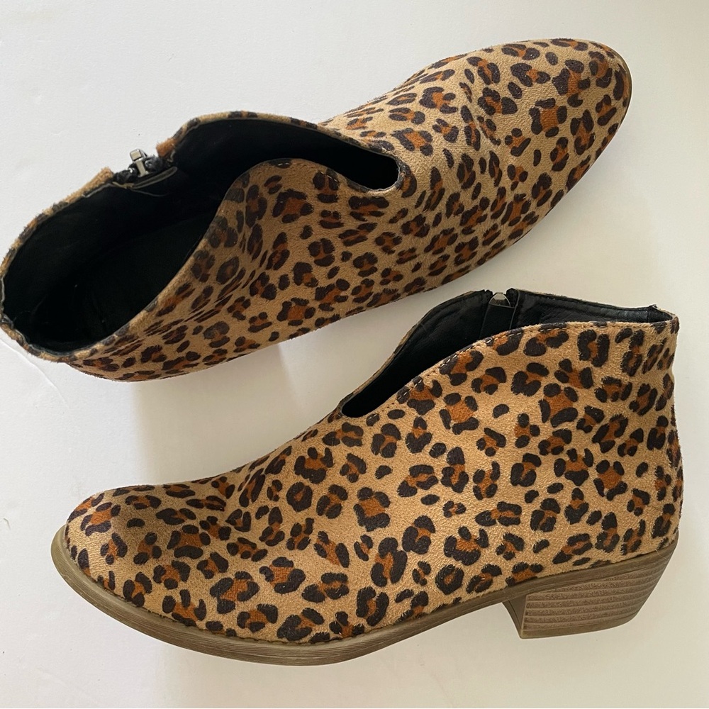 Faux Fur Booties, Cheetah Print Booties, Faux Fur Animal Print Ankle Boots